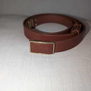 Banana Republic Brown Leather Belt with Gold Accent